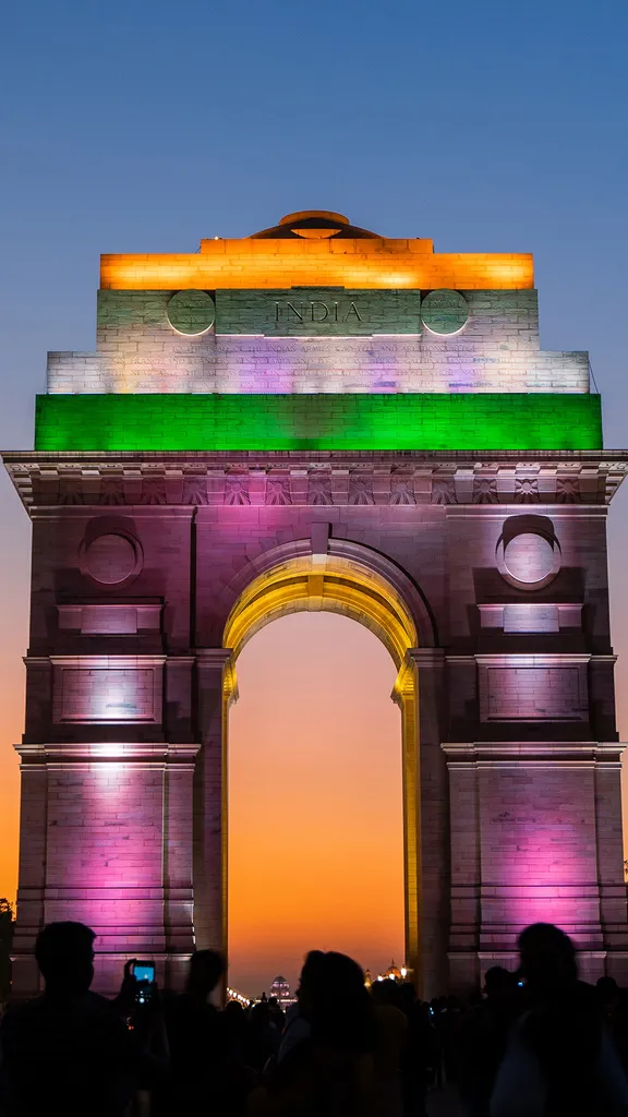 Beneath the tricolour sky