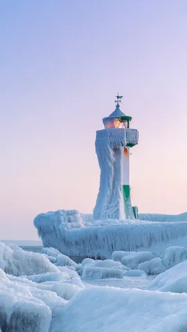 Un phare enchanteur et enneig&eacute;