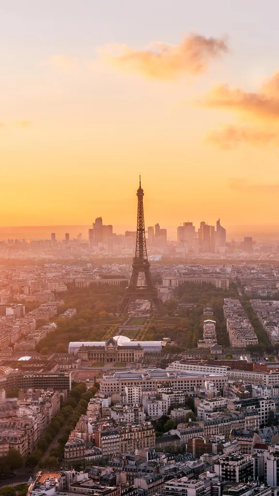 Eiffel Tower at sunset, Paris, France