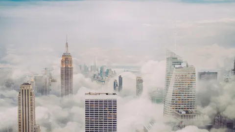 云雾缭绕的纽约市
